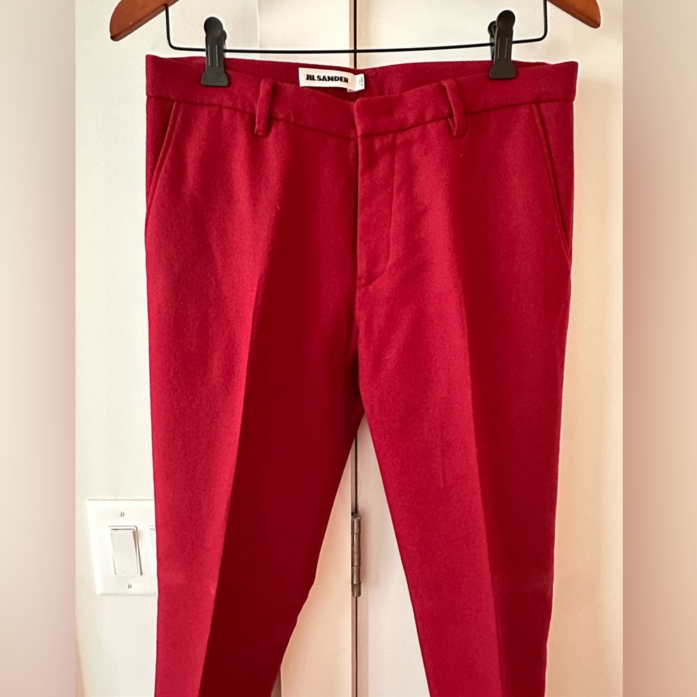 Jil Sander Red Wool Pants Size XS